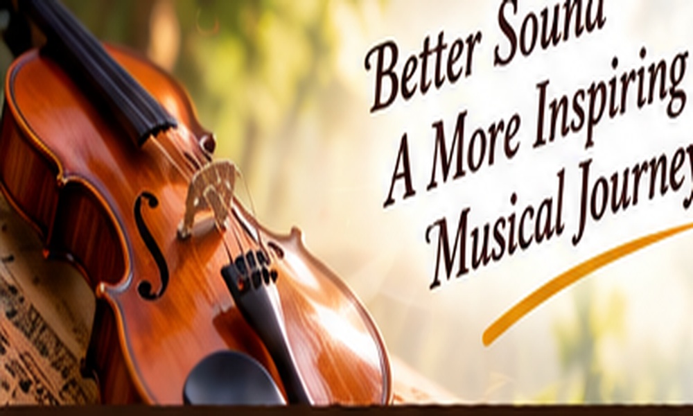 Violin and bow in warm musical setting